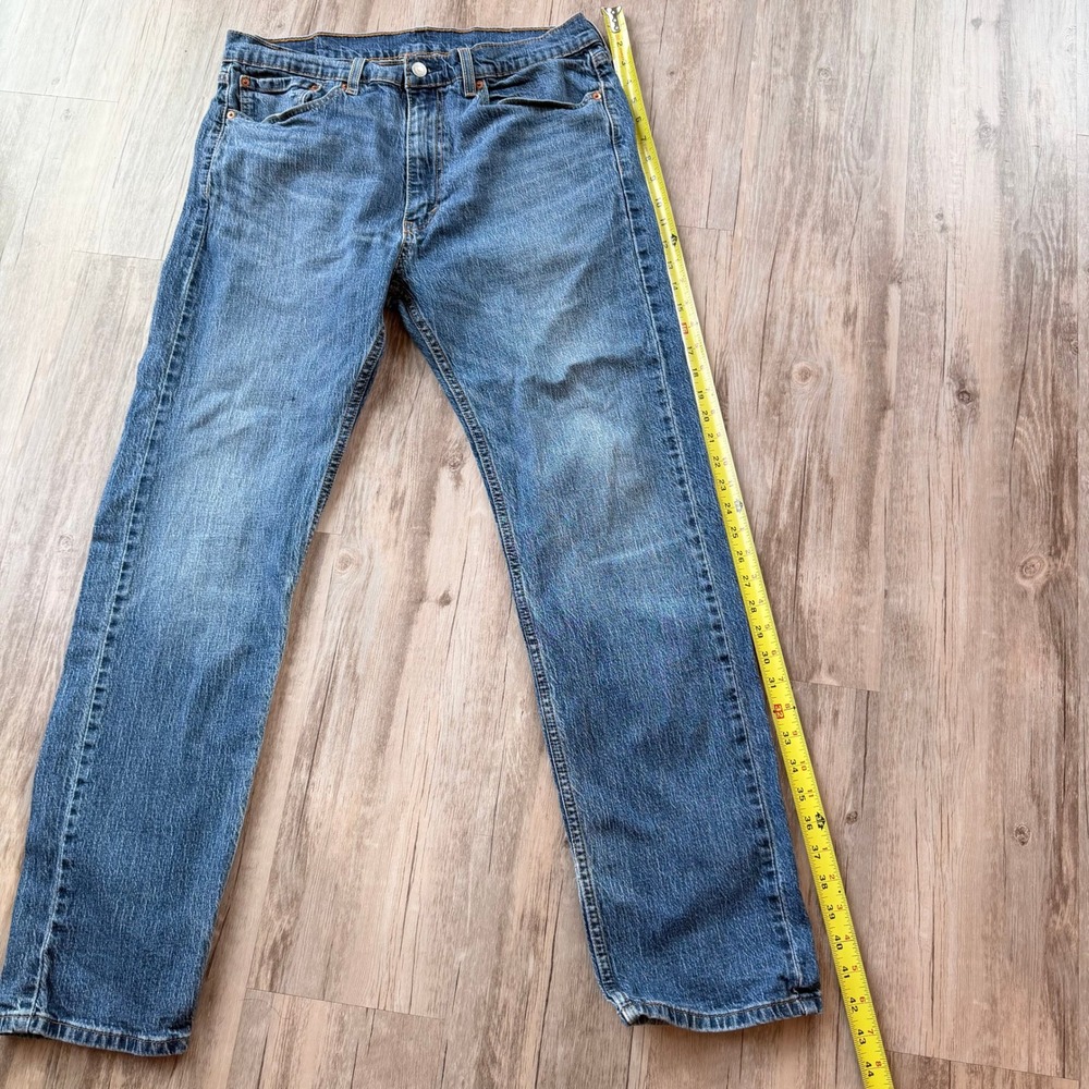 Levi Strauss 505 Mens Blue Wash Straight Fit Denim Jeans Size 36x32‎ - Picture 7 of 7